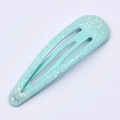 Haarklammer für Mädchen in Mintblau mit buntem Glitzer und metallischem BB-Clip - Hellblau Glitzer (9#)