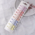 10-piece set of matte macaron colored metal drop hair clips for girls and women - Macaron Gradient Style (【2】)