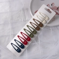 Set of 10 colorful water drop hair clips in candy colors on white display card - Classic Dark Varnish Style (【4】)