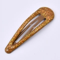 Braune tropfenförmige BB-Haarklammer mit glitzernden orangefarbenen Pailletten - Kaffee Glitzer (15#)