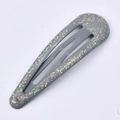 5cm dunkelgraue Snap-Haarklammer mit buntem Glitzer-Finish und mattem Metall-Überzug - Dunkelgrau Glitzer (16#)