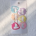 Lot de 6 barrettes à cheveux fraises aux couleurs macaron sur carte de présentation - Style Fraise
