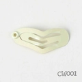 Creamy white 2.5cm heart-shaped metal BB hair clip for pets or kids in matte finish - Milk White (CW001)