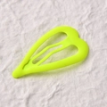 Fermaglio per capelli a cuore giallo neon in metallo con finitura laccata opaca - Giallo Neon