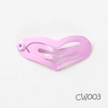 Mini heart-shaped snap hair clip in pastel pink metal finish for pets and children - Pure Pink (CW003)