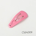 Mini 2cm bright pink snap hair clip in classic teardrop metal shape for girls - Peach Pink
