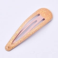 Glitzernder Haarclip in Pfirsich-Orange für Mädchen mit 5cm Metall-Druckknopf - Orangerot Glitzer (21#)
