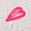 Fermaglio per capelli a cuore rosa neon fluorescente con finitura opaca gommata elegante - Rosa Neon