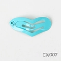 Cyan heart-shaped 2.5cm metal BB clip for pets and kids with a glossy finish - Mint Green (CW007)