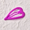 Matte purple heart-shaped BB hair clip in vibrant fluorescent rubber paint finish - Fluorescent Purple
