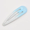 Gradient light blue snap hair clip with sparkling glitter finish for girls - Light Blue