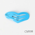 2.5cm light blue heart-shaped metal snap clip for pets and babies in smooth finish - Sky Blue (CW008)