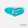 Mini 2.5cm heart-shaped metal BB hair clip in bright cyan blue finish for pets - Emerald Green (CW009)