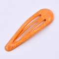 Hellorangefarbene Glitzer-Haarklammer für Kinder mit funkelndem Gold-Finish - Orange Glitzer (25#)