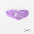 Mini heart-shaped purple BB clip for pets and kids with a glossy metallic finish - Purple (CW011)