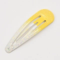Yellow gradient glitter teardrop snap hair clip for girls with shimmering finish - Yellow
