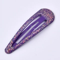 5cm Kinder Metall BB-Haarspange in Lila mit bunten glitzernden Pailletten Finish - Dunkelviolett Glitzer (27#)
