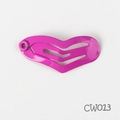 Mini heart-shaped 2.5cm metal BB hair clip in vibrant rose pink glossy finish - Rose Red (CW013)