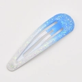 Blue and white gradient glitter BB hair clip with shimmering finish for girls - Medium Blue & White