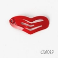 Mini 2.5cm red heart-shaped metal BB hair clip with glossy finish for pets or dolls - Red (CW014)