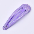 Lila BB-Haarspange für Kinder mit buntem Glitzerdekor auf einer 5cm langen Metallbasis - Lila Glitzer (30#)