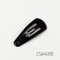 Minimalist 2cm black metal BB snap hair clip with glossy finish for pets and babies - Black