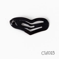 Mini 2.5cm heart-shaped metal BB hair clip in shiny black finish for pets and babies - Black (CW015)