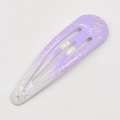 Light purple gradient snap clip with colorful glitter finish in teardrop shape - Light Purple