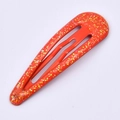 Vibrant orangefarbene Haarspange für Mädchen mit gelbem und rotem Glitzer-Finish - Orangerot Glitzer (31#)