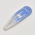 Blue and white gradient hair clip with colorful glitter finish for girls - Dark Blue
