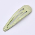 Grüne Tropfen-BB-Haarklammer für Mädchen mit glitzerndem Finish 5cm Länge - Hellgrün Glitzer (32#)