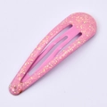 Rosa Glitzer Snap Haarklammer mit glänzender Metalloberfläche für Mädchen 5cm - Pink Glitzer (33#)