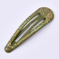 Olivgrüne Metall-Haarklammer mit bunten Stern-Pailletten und glitzerndem Finish - Olivgrün Glitzer (34#)
