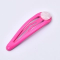 Pink candy-colored drip glue BB hair clip with white matte round base DIY accessory - Bright Rose Red