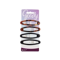 4er-Set Goody ovale Haarclips in klassischer Schildpatt-Optik und schlichtem Schwarz - Schildpatt Schwarz