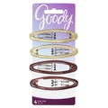 Set aus 4 ovalen Haarclips in Goldperle und braunem Marmor-Finish auf Karte - Beigebraun