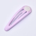 5cm light purple snap hair clip with round base for DIY hair accessories - Light Purple