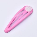Pink drip glaze water drop snap clip with white round bead accent for hair styling - Rose Pink