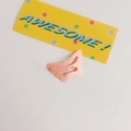 Cute light pink butterfly shaped matte rubber finish hair clip for girls and kids - Butterfly Design / Orange