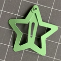 Matte light green star-shaped metal hair clip for children with a simple solid design - Fruit Green