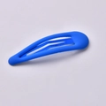 Matte bright blue teardrop-shaped BB metal hair clip with a smooth frosted finish - Fluorescent Blue