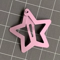 Matte pink star shaped snap hair clip for children with a soft candy color finish - Light Purple