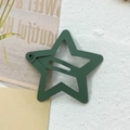 Fermaglio per capelli a stella verde scuro opaco in metallo per bambini modello BB - Verde Scuro