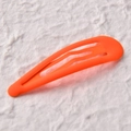 Neon orange matte drop-shaped snap hair clip with smooth rubber paint finish - 7cm / Fluorescent Orange