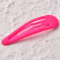 Neon pink matte snap hair clip with water drop shape for vibrant daily styling - 7cm / Neon Rose