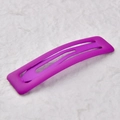 Purple matte 7cm rectangular BB hair clip with smooth rubber paint finish for women - Neon Purple