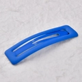 7cm square matte royal blue hair clip with rubber paint finish and hollow rectangle design - Neon Blue