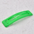 Fluorescent green matte finish metal hair clip in a classic oval hollow BB pin style - Fluorescent Green
