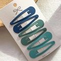 Three-piece set of matte teardrop hair clips in navy, dark green, and teal colors - Dark Blue and Green Series (SY-U-01)