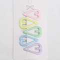 Lot de 5 barrettes à cheveux en forme de cœur couleurs macaron sur carte blanche - Style Cœur (SY-V-03)